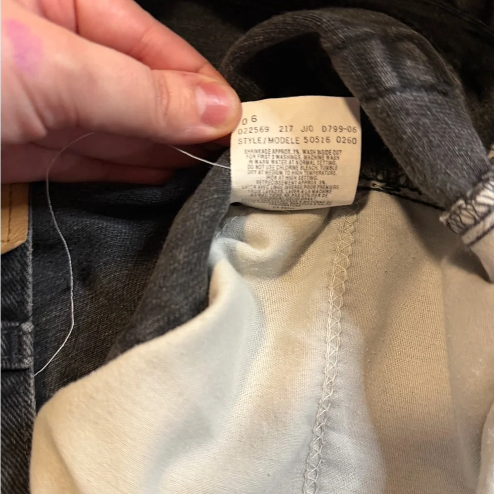 Levi’s 516 Slim Fit Straight Leg Jeans – Black / Charcoal – Made in Canada-38/30 - Picture 5 of 9